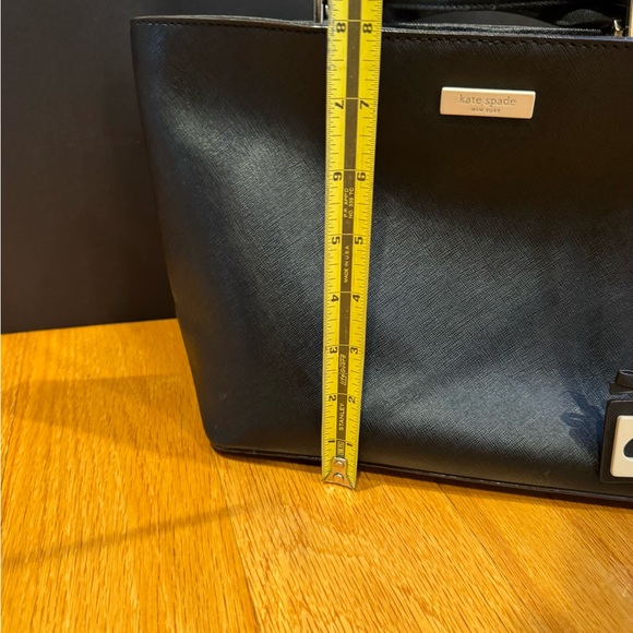 Kate Spade Black New York Tote Bag with Decorative Spade Charm - Picture 7 of 9